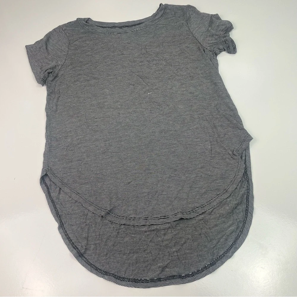 Nordstrom Halogen Leisure Wear Oversized Top Striped Heathered Grey Sz XS